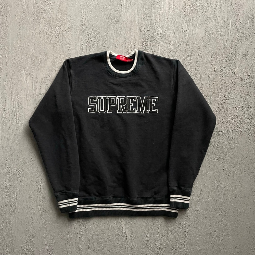 Vintage Supreme Sweatshirt Mens Medium Black Y2K